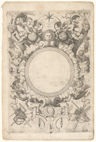 Title page with cartouche Hemel, Jost Amman, 1568 Canvas Print