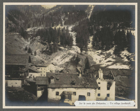 Bombed village in the Dolomites, Henri de Rothschild (attributed to), 1916 Canvas Print