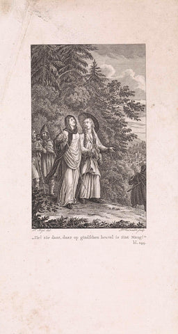 Two Female Pilgrims on a Forest Path, Daniël Veelwaard (I), 1776 - 1851 Canvas Print