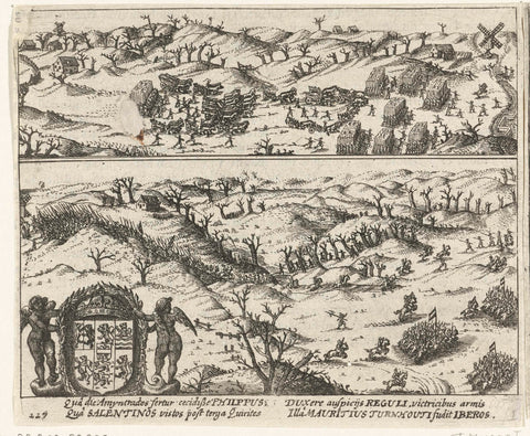 Battle of Turnhout, 1597 (left part), anonymous, 1613 - 1615 Canvas Print