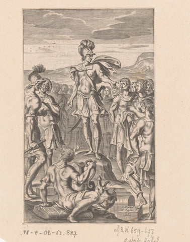 Harangue of Thiamis and its companions, Michel Lasne, 1623 Canvas Print