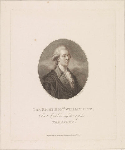 Portrait of William Pitt, Francesco Bartolozzi, 1789 Canvas Print