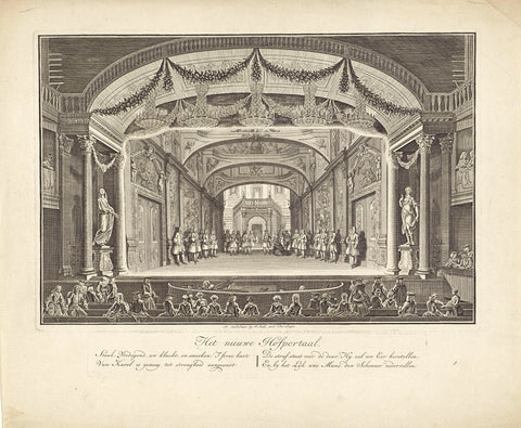 Schouwburg with scenedecor: Het nieuwe Hofportaal, Adolf van der Laan (attributed to), 1760 - 1765 Canvas Print