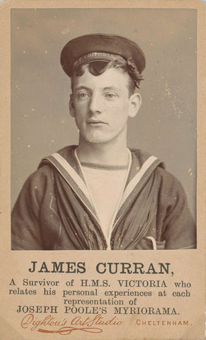 Portrait of sailor James Curran, survivor of the shipwreck with the H.M.S. Victoria, 1893, Dighton's Art Studio, c. 1893 - c. 1900 Canvas Print