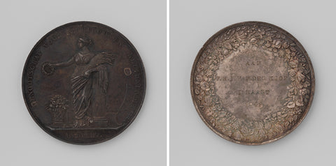 Society for Agriculture and Herbalism in Utrecht, medal awarded to F.H.J. van der Hoop, David van der Kellen (1804-1879), 1843 Canvas Print