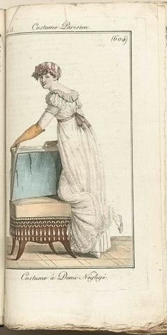 Journal des Dames et des Modes, Costume Parisien, 1805, Year 13 (604) Costume à Demi Négligé, Horace Vernet, 1805 Canvas Print