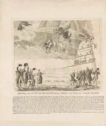 Cartoon on the fall of Beurnonville, the French Minister of War, 1793, anonymous, 1793 Canvas Print