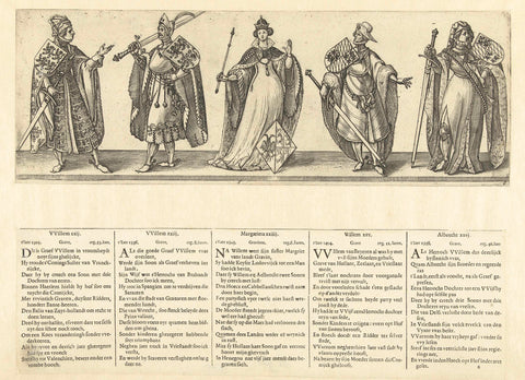 Graven Willem XXII en Willem XXIII, gravin Margaretha XXIV en graven Willem XXV en Albrecht XXVI, Hendrick Goltzius, 1596 - 1652 Canvas Print