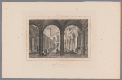 View of the Basilica of St. Ambrose in Milan, Isodore-Laurent Deroy, 1838 - 1841 Canvas Print