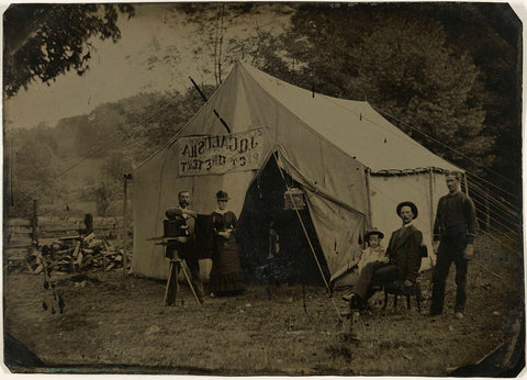 Ferrotypy-tent of the photographer, J.Q. Galusha, c. 1880 - c. 1900 Canvas Print