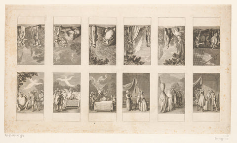 Twelve performances from Shakespeare's The Storm, Daniel Nikolaus Chodowiecki, 1787 Canvas Print