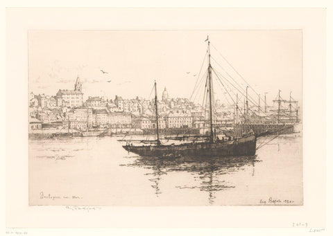 View of the port of Boulogne-sur-Mer, Eugène Bejot, 1920 Canvas Print