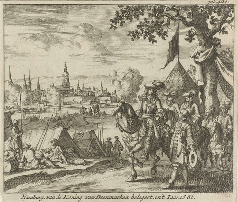 Failed siege of Hamburg by the King of Denmark, 1686, Jan Luyken, 1689 Canvas Print