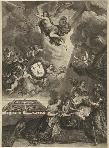 Allegory on the Peace of Rijswijk, 1697, Cornelis van Dalen (I), 1697 Canvas Print