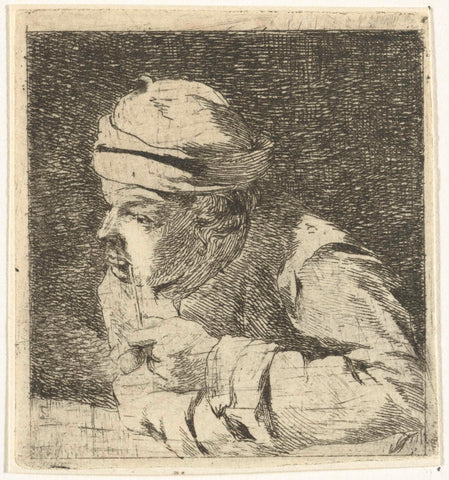 Man with pipe, Hermanus van Brussel, c. 1778 - in or before 1815 Canvas Print