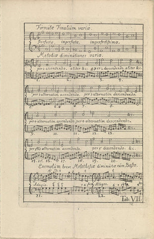 Bladmuziek Tab. VII, anonymous, 1743 Canvas Print