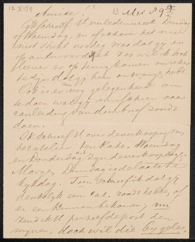 Letter to Jan Veth, M.C. Lebret, after 1889 Canvas Print