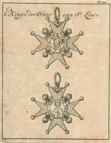 Knight's Cross of the Order of Saint Louis, front and back, Jan Luyken, 1693 Canvas Print