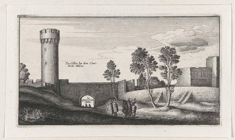 Landscape with a view of the city walls near Cologne, Wenceslaus Hollar, 1643 - 1644 Canvas Print