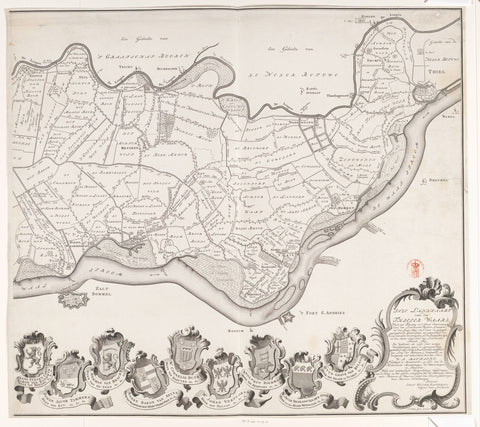 Map of the Tielerwaard (right part), Jan van Jagen, 1759 Canvas Print