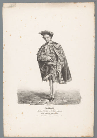 Portrait of Claude-Louis Monrose as Mascarille in L'Étourdi, Alexandre Marie Colin, 1823 Canvas Print