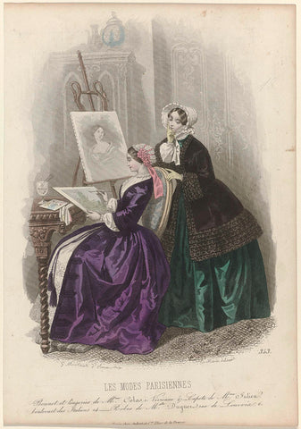 Les Modes Parisiennes, 1849, No. 353 : Bonnet et lingeries (...), Montaut d'Oleron. Gabriel Xavier, 1849 Canvas Print