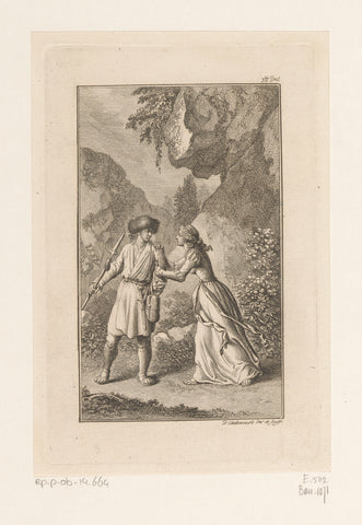 Nanna begs Hoder not to fight against Balder, Daniel Nikolaus Chodowiecki, 1784 Canvas Print