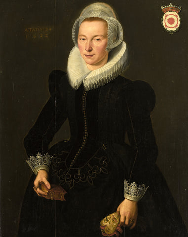 Portrait of Grietje Adriaensdr Grootes (1588-1624), Jacques Waben (attributed to), 1622 Canvas Print