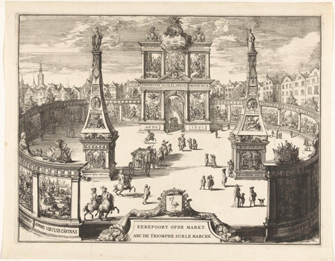 Gate of Honour on the market, 1691, Romeyn de Hooghe, 1691 Canvas Print