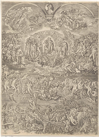 Last Judgement, Johannes Wierix, 1549 - before 1579 Canvas Print