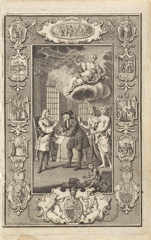 Two men conclude an agreement, Jan Punt, 1737 Canvas Print