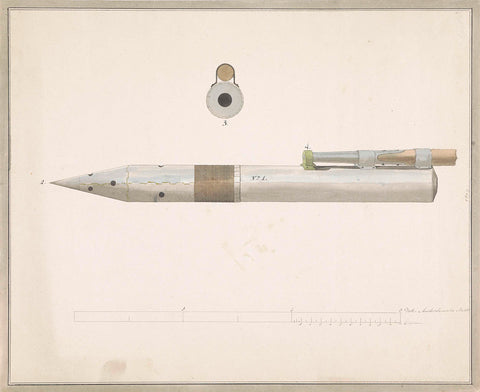 Congreveraket, possibly used by the English in the bombardment of Vlissingen, 1809, anonymous, 1809 Canvas Print