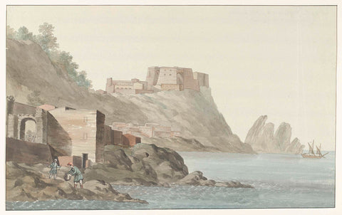 Rock and town of Scilla in the region of Calabria on the east coast, Louis Ducros, 1778 Canvas Print