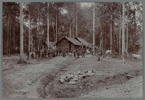 Soldiers at a bivouac, anonymous, 1903 - 1913 Canvas Print