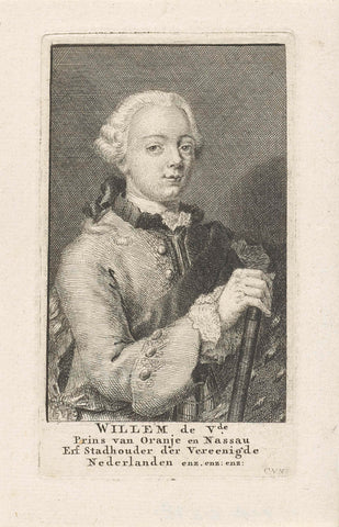 Portret van Willem V, prins van Oranje-Nassau, Cornelis van Noorde, 1765 - 1795 Canvas Print