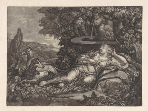 Slapende Diana, anonymous, 1662 - 1726 Canvas Print