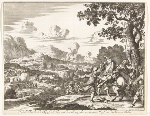 Battle of Sasbach, 1674, Jan Luyken, 1678 - 1680 Canvas Print