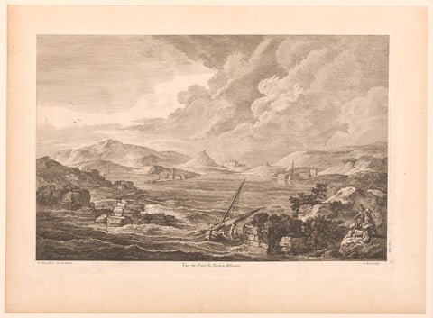 View of Pireus, Jacques-Philippe Le Bas, 1758 Canvas Print