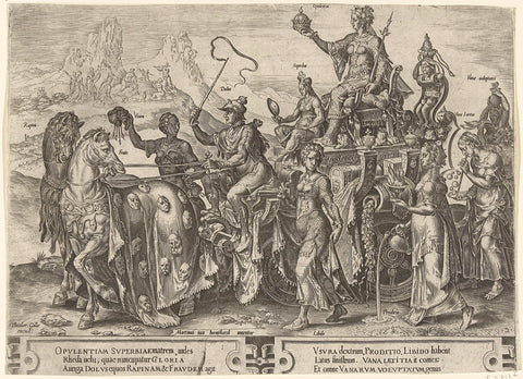 Triumphal Chariot with Wealth (Opulentia), Cornelis Cort, 1564 - 1633 Canvas Print