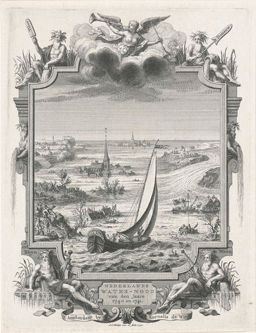 Title page for: Nederlands water-nood van den jaare MDCCXL en MDCCXLI, Jan Caspar Philips, 1741 Canvas Print