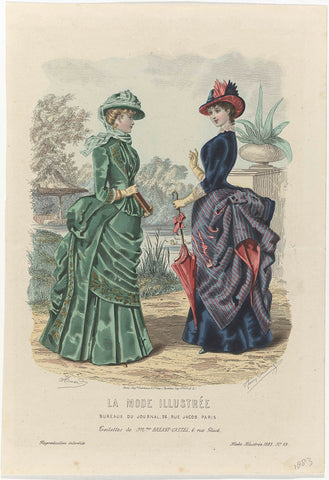 La Mode Illustrée, 1883, No. 42 : Toilettes de Mme Bréant-Castel (...), Huard, 1883 Canvas Print