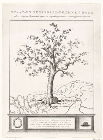 Boom als symbool van de staatsvorm in de Republiek, 1786, Johan Christoffel Schultsz, 1786 Canvas Print