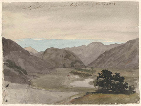 View of Moel Siabod from Beddgelert, North Wales, Cornelius Varley, 1803 Canvas Print