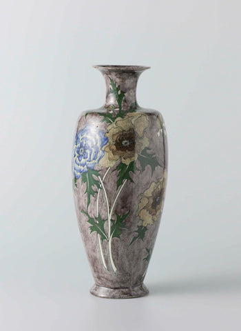 Vase with painting of flowers, Firma Wed. N.S.A. Brantjes and Co., 1895 - 1904 Canvas Print