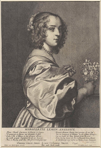 Portrait of Margaret Lemon, Wenceslaus Hollar, 1646 Canvas Print