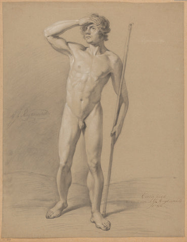 Standing male nude, seen from the front (1st prize 1810), Abraham Johannes Ruytenschildt, 1810 Canvas Print