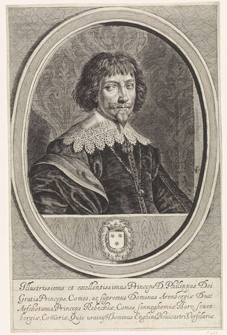 Portrait of Philip Charles, Prince of Arenberg, Crispijn van de Passe (II), 1633 Canvas Print