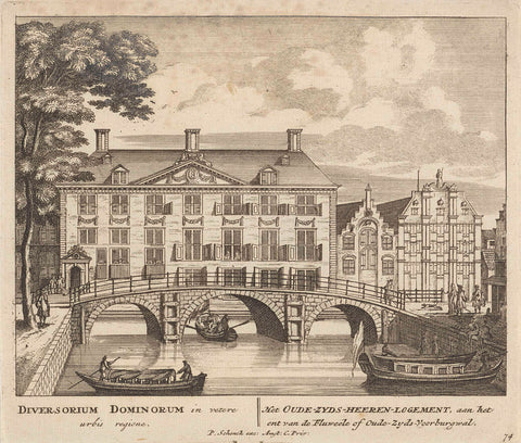 View of the Oudezijds Herenlogement in Amsterdam, anonymous, 1757 - 1766 Canvas Print