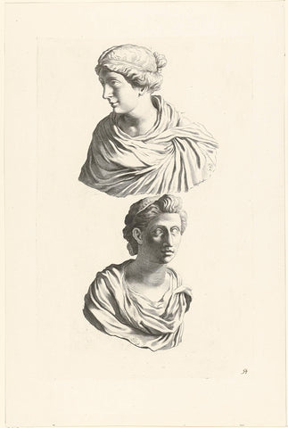 Busts of Crispina and Lucilla, Theodor Matham, 1640 Canvas Print