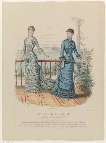 Revue de la Mode, Gazette de la Famille, dimanche 5 juillet 1880, 9e année, No. 444: Toilettes de Mme Day-Fallett (...), A. Chaillot, 1880 Canvas Print